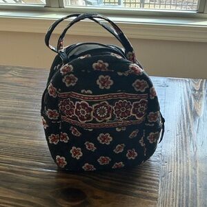 Vera Bradley Black and Red Floral Lunch/Cosmetic Bag